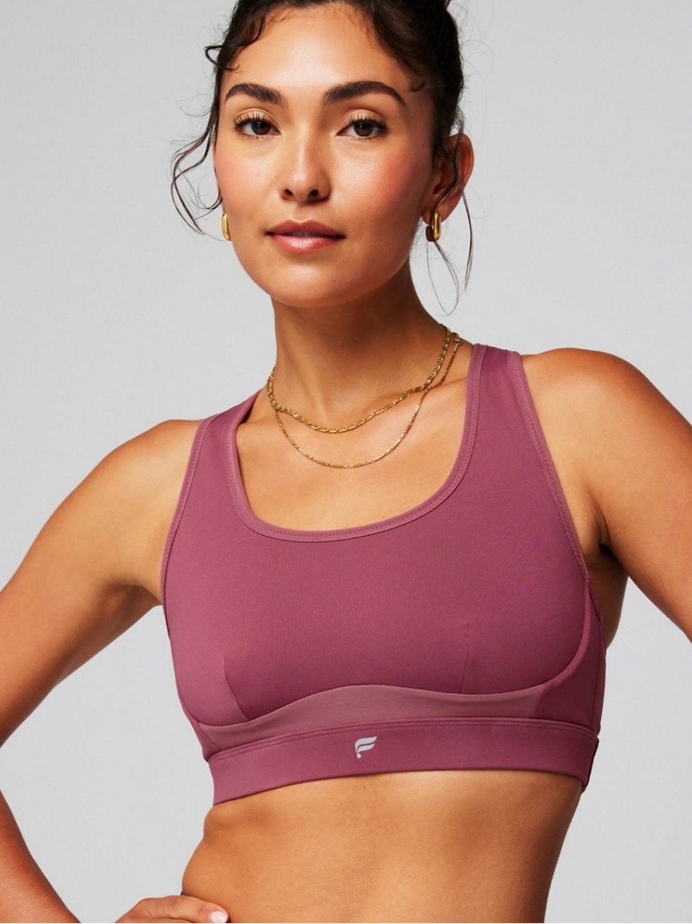 Fabletics Mauve Pink Racerback Sports Bra